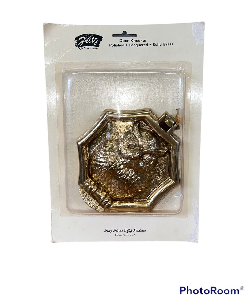 FRITZ Polished Solid Brass Owel Door Knocker NEW