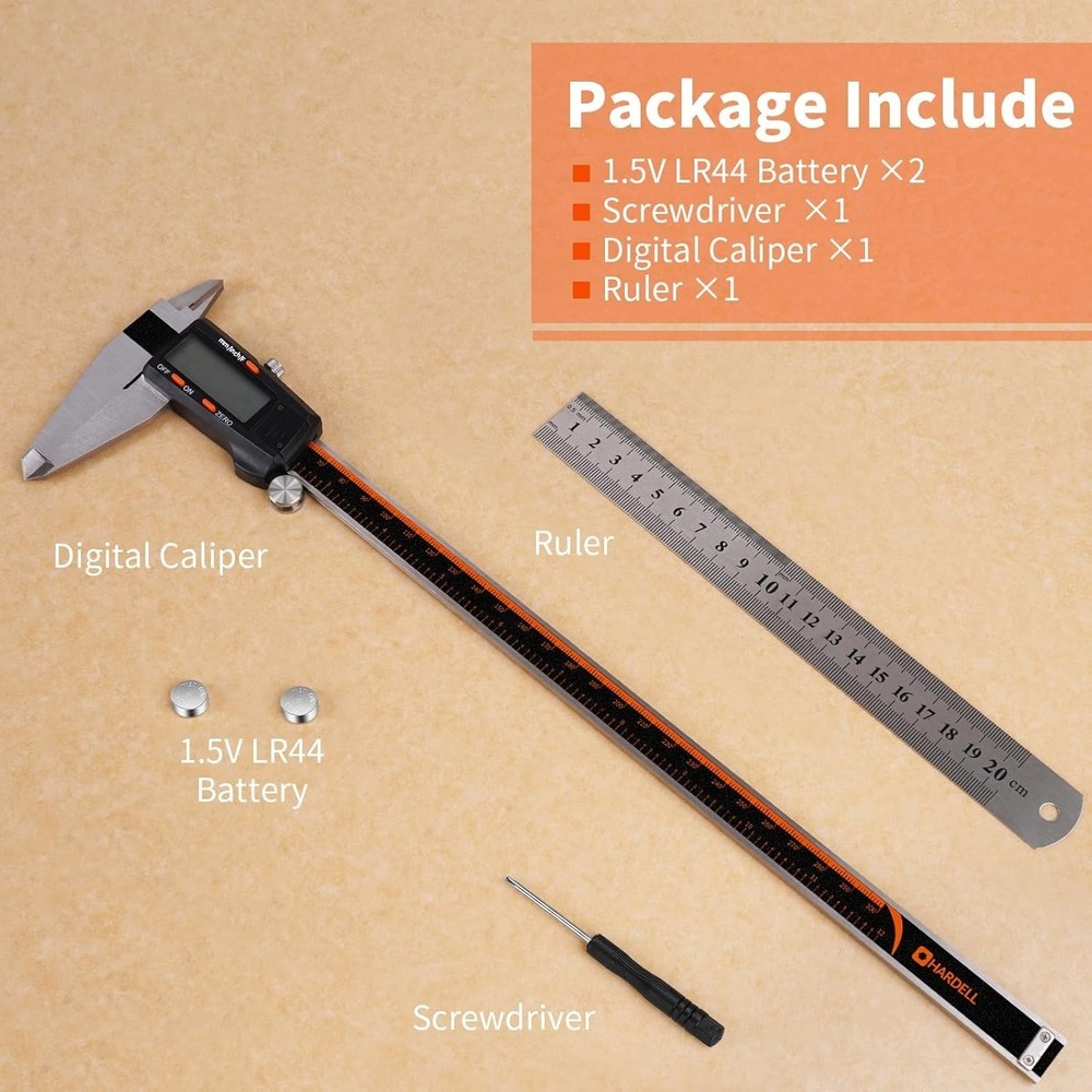 Digital Caliper 12 Inch, HARDELL Caliper Measuring Tool With Large LCD Screen