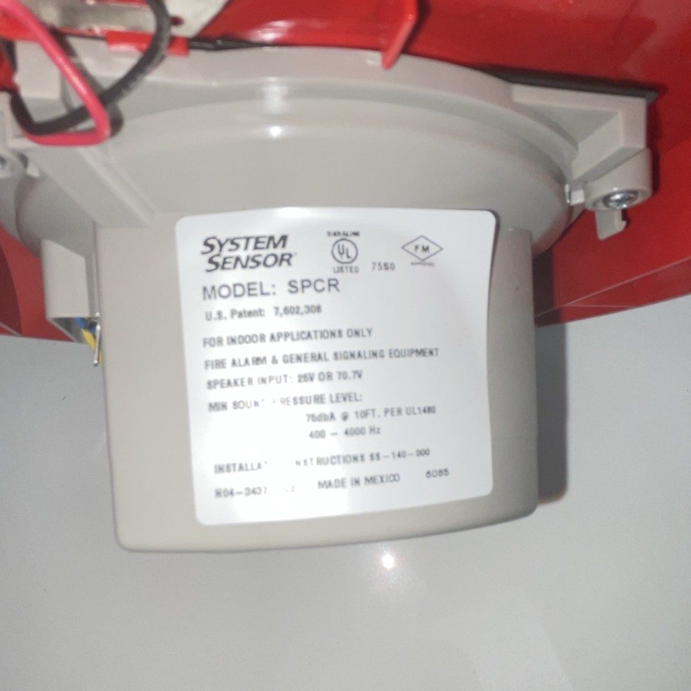 System Sensor SPCR SpectrAlert Advance Ceiling Speaker - Red - New - Box Worn