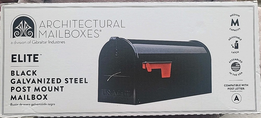 Architectural Elite Galvanized Steel Medium Post-Mount Mailbox $5.00  Shipping.