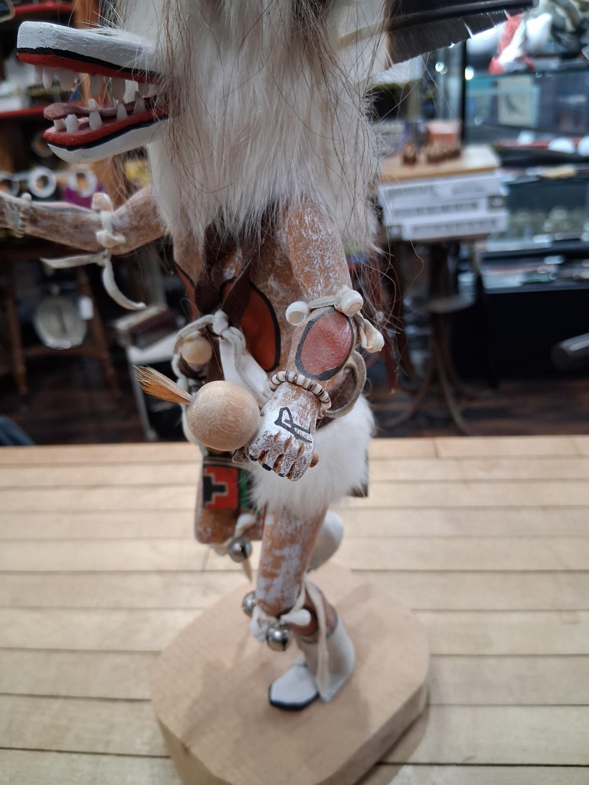 White Ogre Kachina Doll Hand Carved Hopi Style Figure