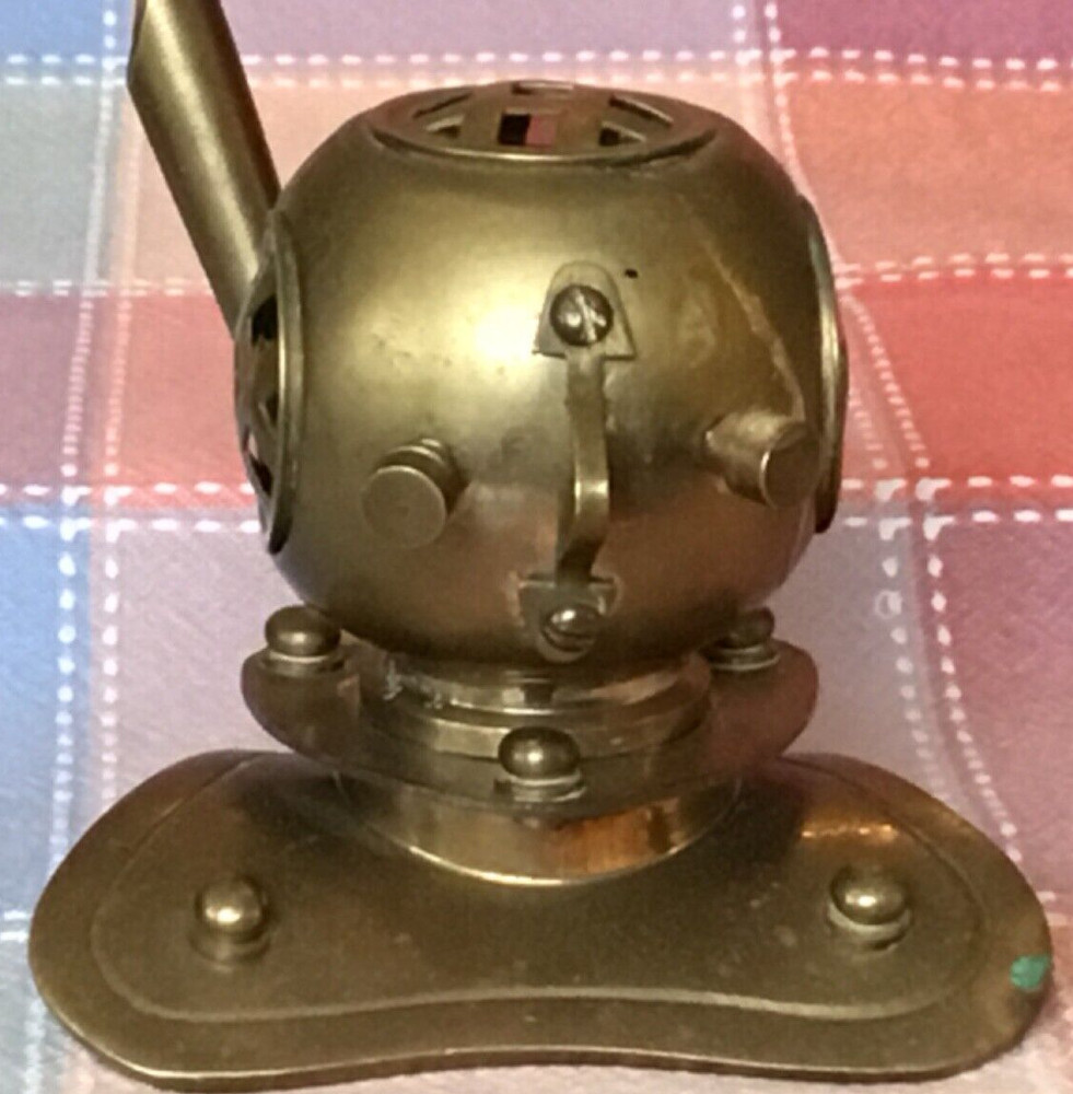 Brass Scuba Diving Helmet Pen Holder
