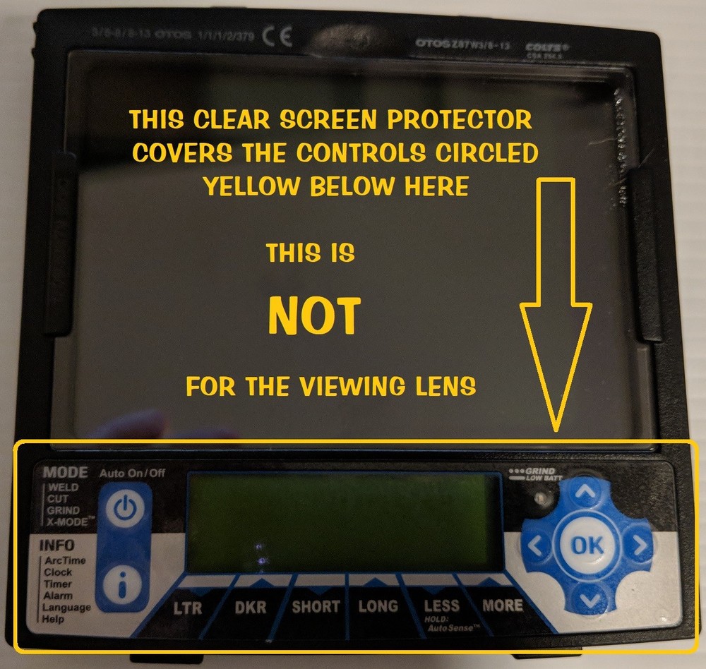 Miller Welding Helmet ++ Infinity ++ Clear Control Screen Protector NOT A LENS