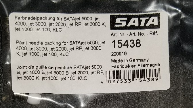 SATA Paint Needle Packing Seal (15438) SATA 5500, 5000, 4000, 3000, 1000, 100
