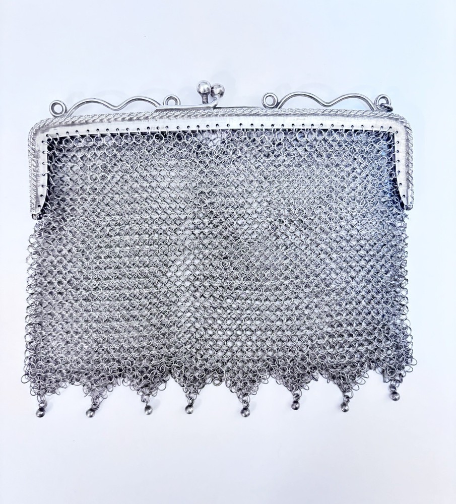 Antique Sterling Silver Mesh Purse Missing Handle 104g