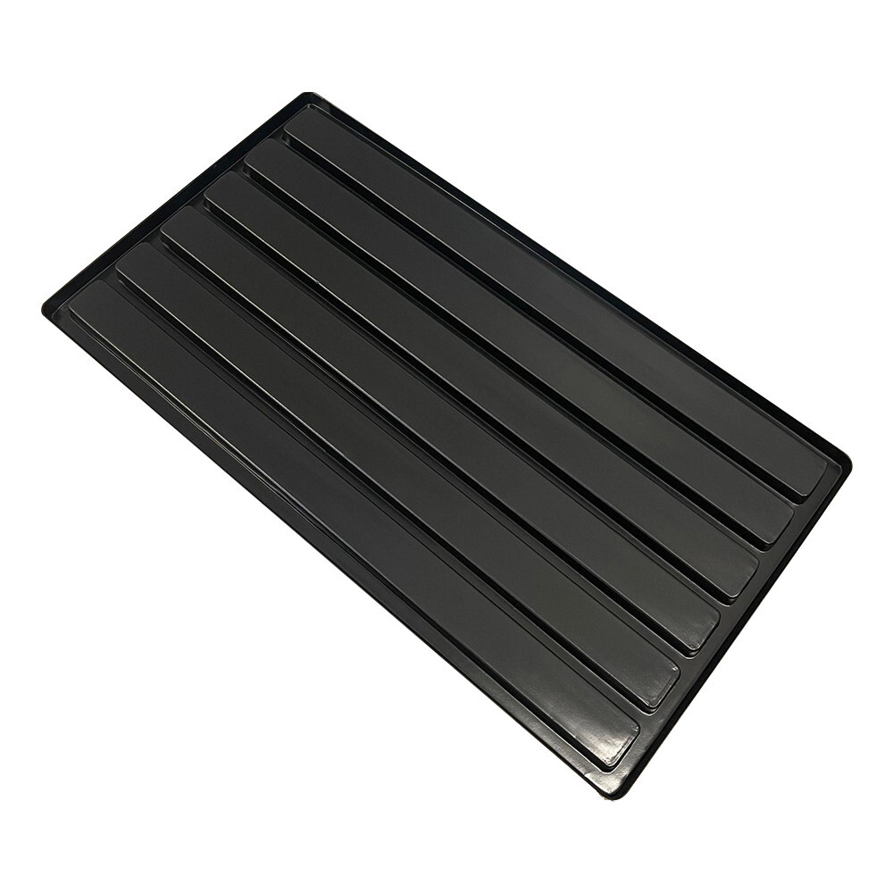 6 Section Black Flocked Necklace Tray Linear Insert Compartment Jewelry Display