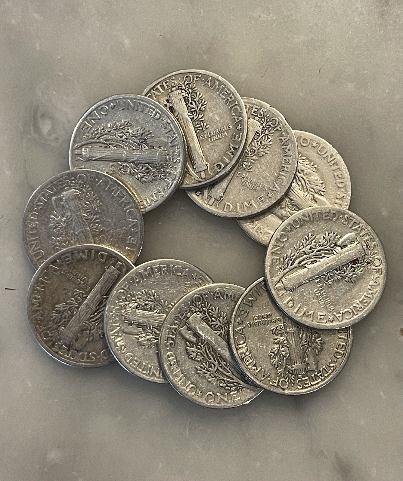 [Lot of 10] Mercury Dimes 1916-1945 90% Silver CHOOSE HOW MANY LOTS OF 10 COINS!