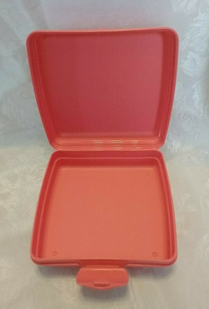 Tupperware Sandwich Keeper Storage Container Hinged Lid Large Clasp Guava New