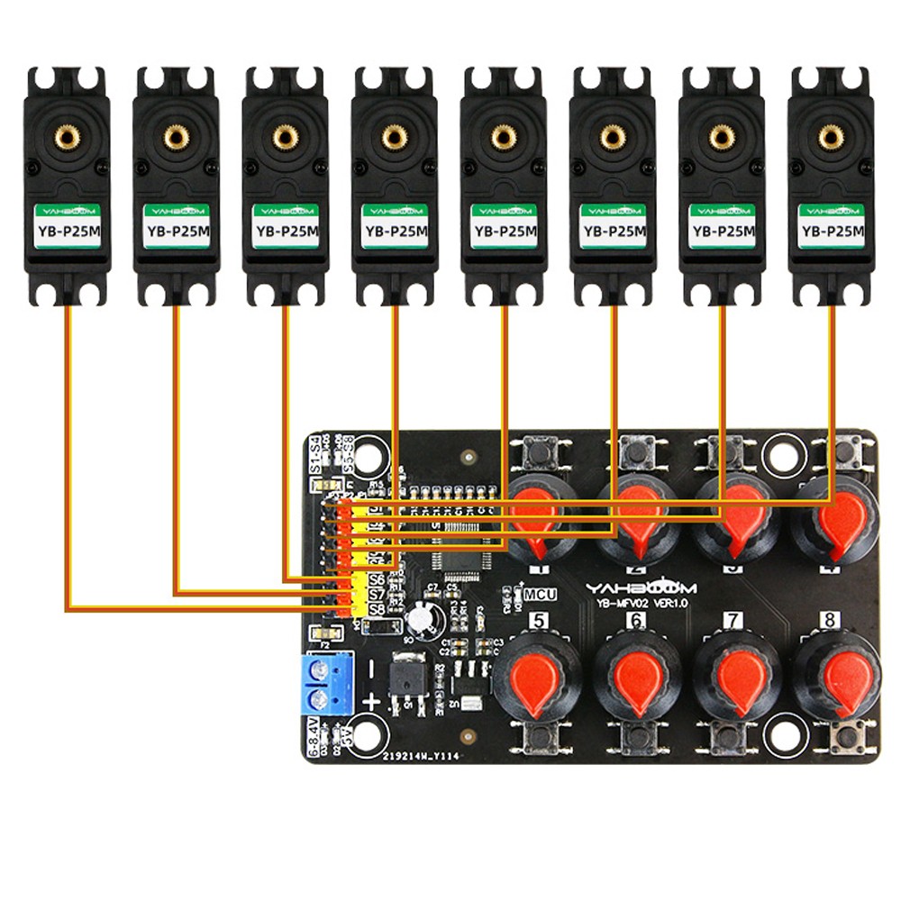 5V-8.4V 8 Channel Servo Control Module Debugging Board Rotary Knob Tester