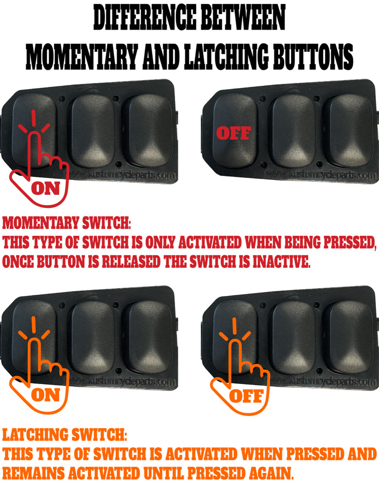 One Auxiliary Latching Button Switch Panel . 14 - 23 Harley Davidson Touring