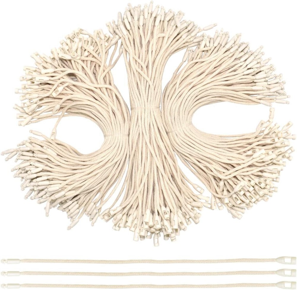 300x Hang Tag String Rope with Snap Lock Pin Loop Fastener Hook Ties for Clothes