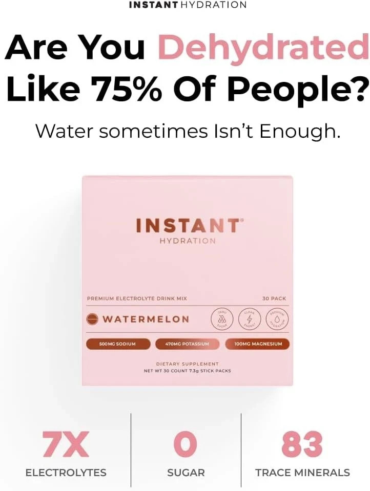Instant Hydration Electrolytes Powder Packets -Watermelon Electrolyte.Exp-09/27