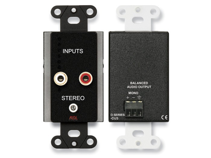 RDL DB-CIJ3 - Consumer Stereo Input Jack (Black) Decora NEW