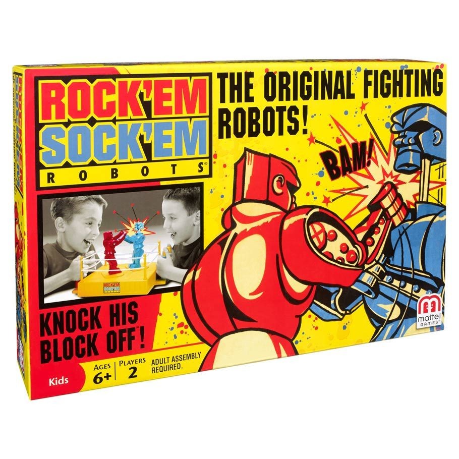 Mattel Rock Em Sock Robots Boxing Ring Game Classic Fighting