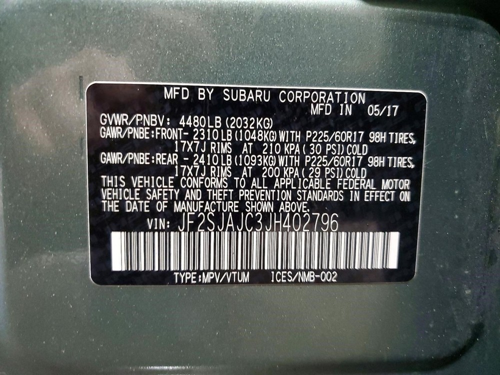 FORESTER 2018 Glove Box 2129551