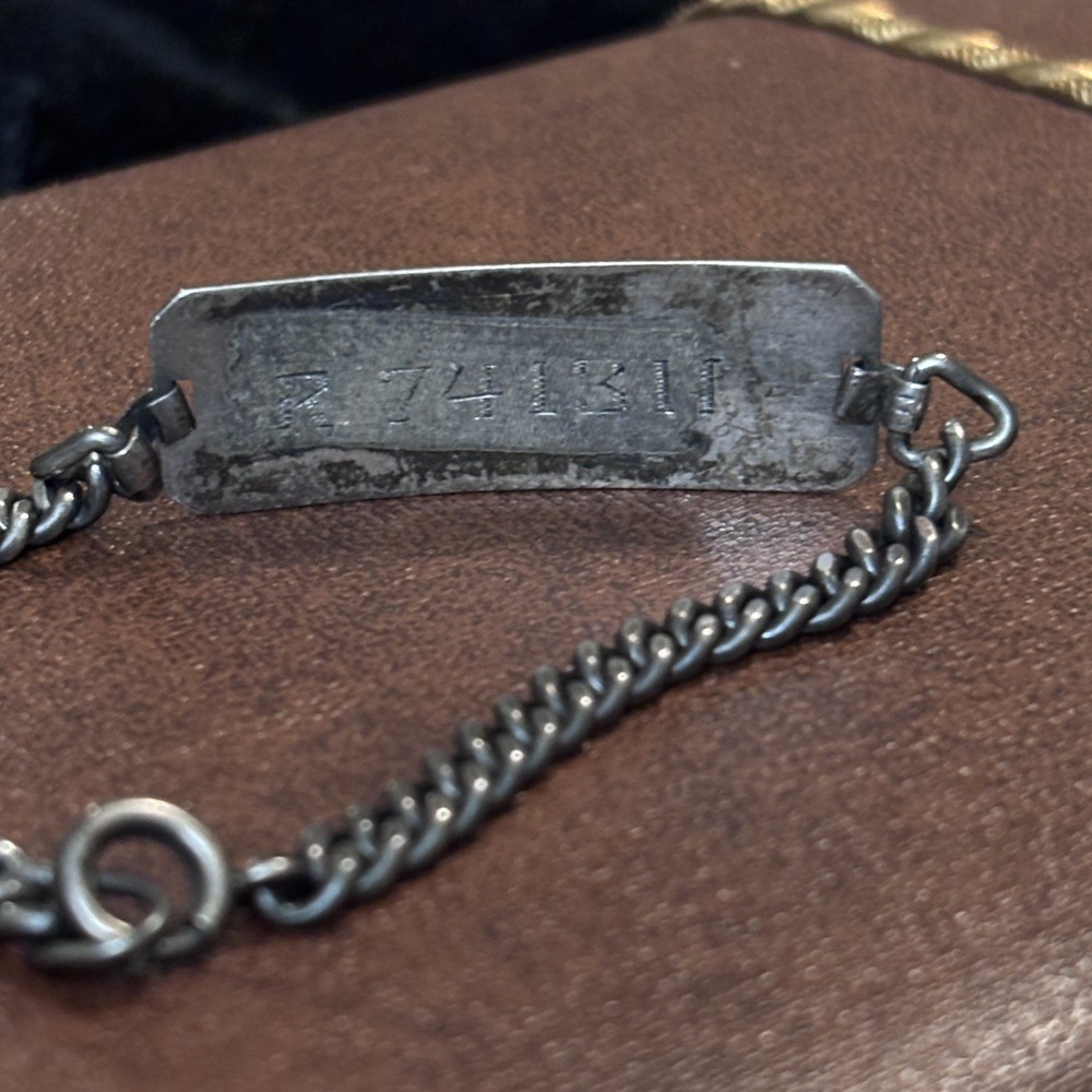 Vintage 925 Sterling Silver WWII US Military ID Tag Bracelet