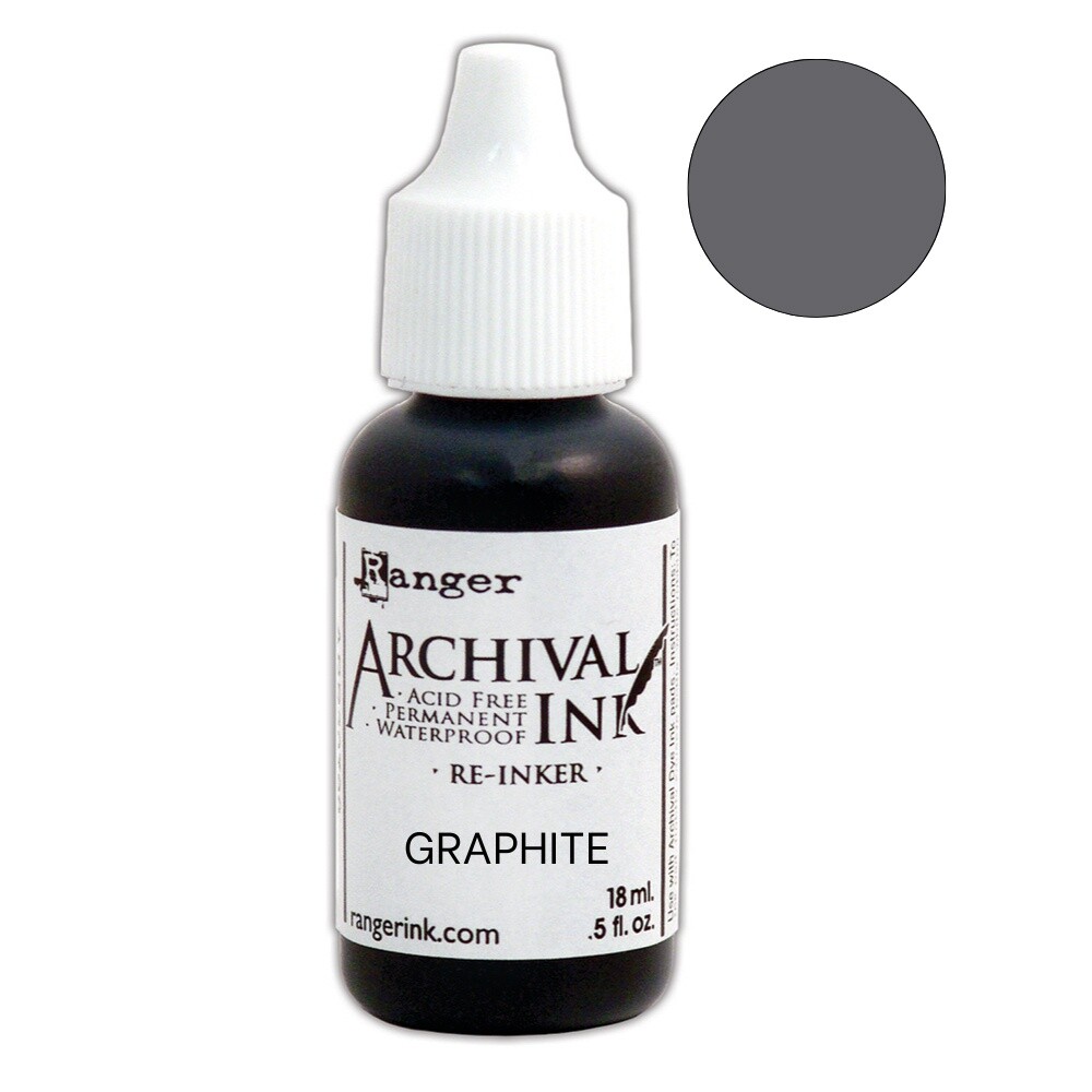 Ranger Archival Pad Reinker .5oz-Graphite