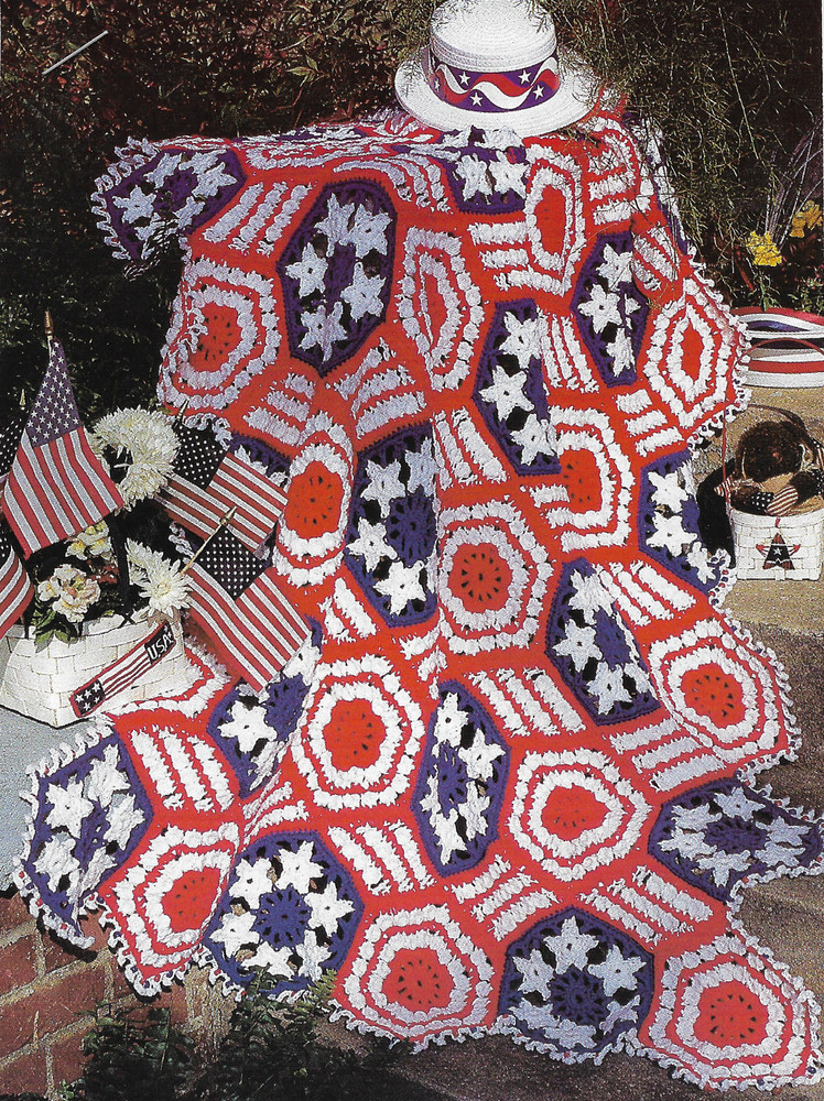 Stars & Stripes Afghan crochet PATTERN INSTRUCTIONS