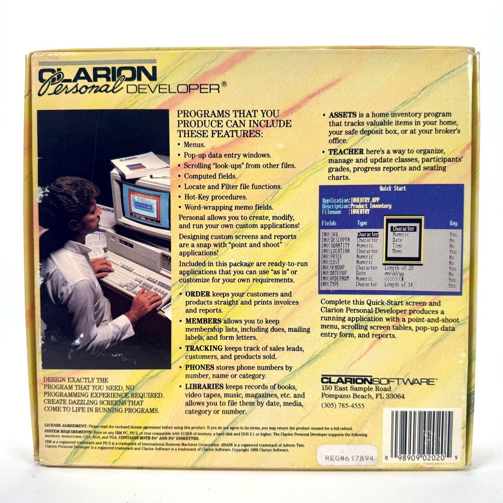 Clarion Software Personal Developer Programs Without Programming Vintage
