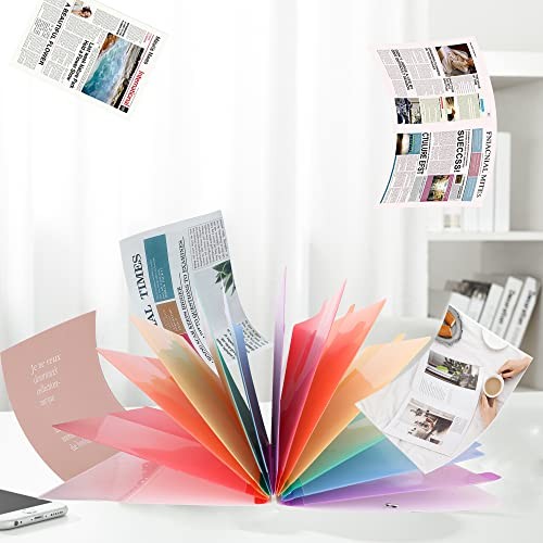 Rainbow Tab Expanding File Folder - 24 Pockets, Durable A4 Blue - 24 Pockets