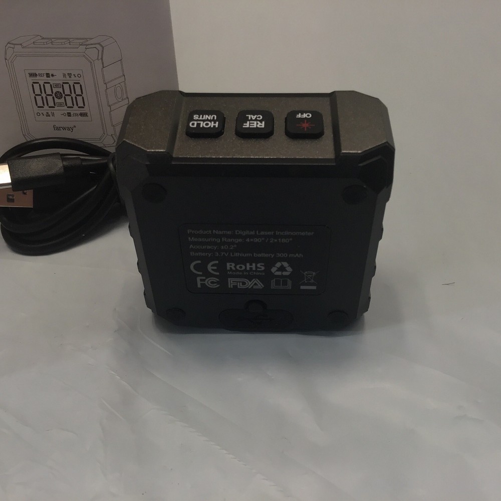 Farway Digital Laser Level Gauge LCD Protractor Casting Inclinometer