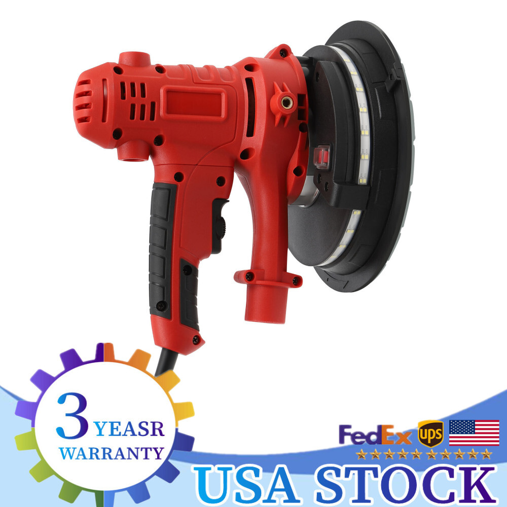 1200W Electric Drywall Sander Variable Speed Sanding Machine W/ LED Light Strip