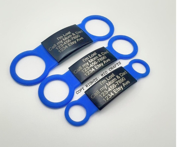 Personalized Slide-On Collar Pet ID Tag, Dog Cat Tag with Name + Contact Info