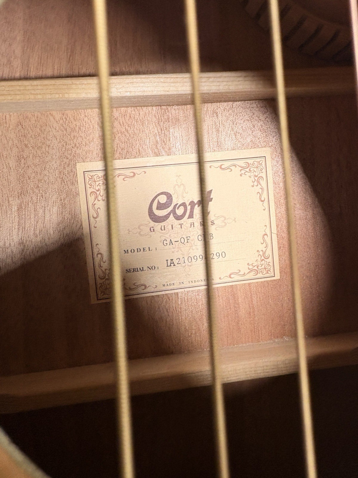 Cort Grand Audoritium Quilted Top Acoustic Electric Guitar Long Finish Cracks