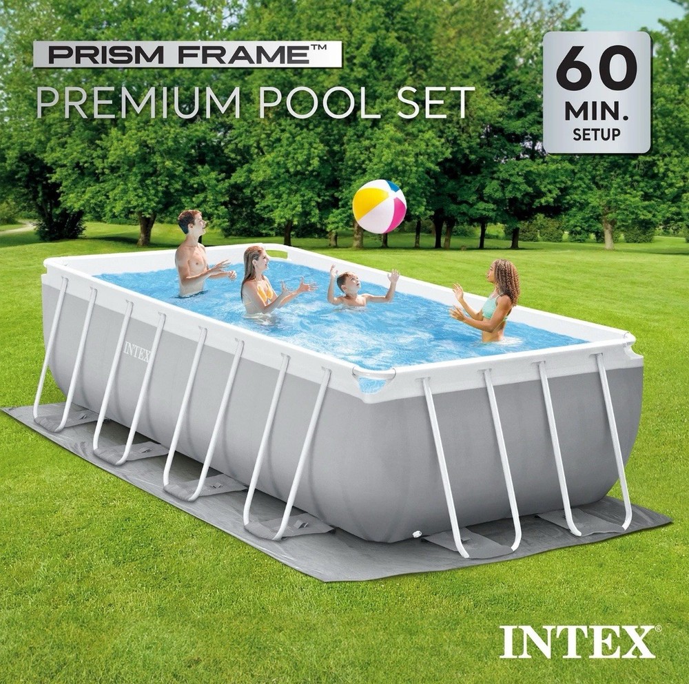 Intex 16' x 8' x 42" Prism Frame Rectangular Above Ground Swimming Pool Set