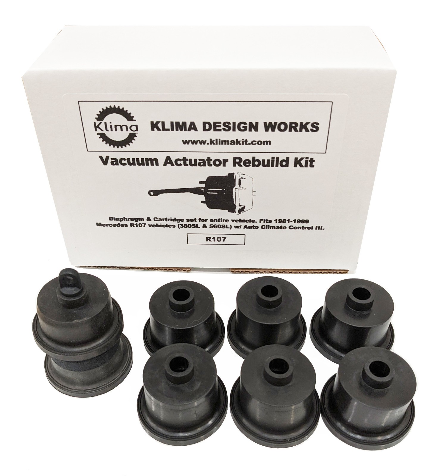 Mercedes R107 380 SL | 560 SL HVAC Vacuum Actuator Rebuild Kit (1981-1989)