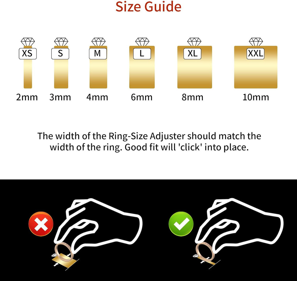 12PCS Ring Size Adjuster Clear Invisible Band Resizer Multi Size Set