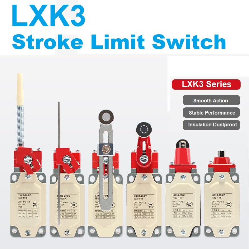 Stroke Limit Switch LXK3-20 1NO 1NC Momentary Micro-Motion Adjustable Roller Arm