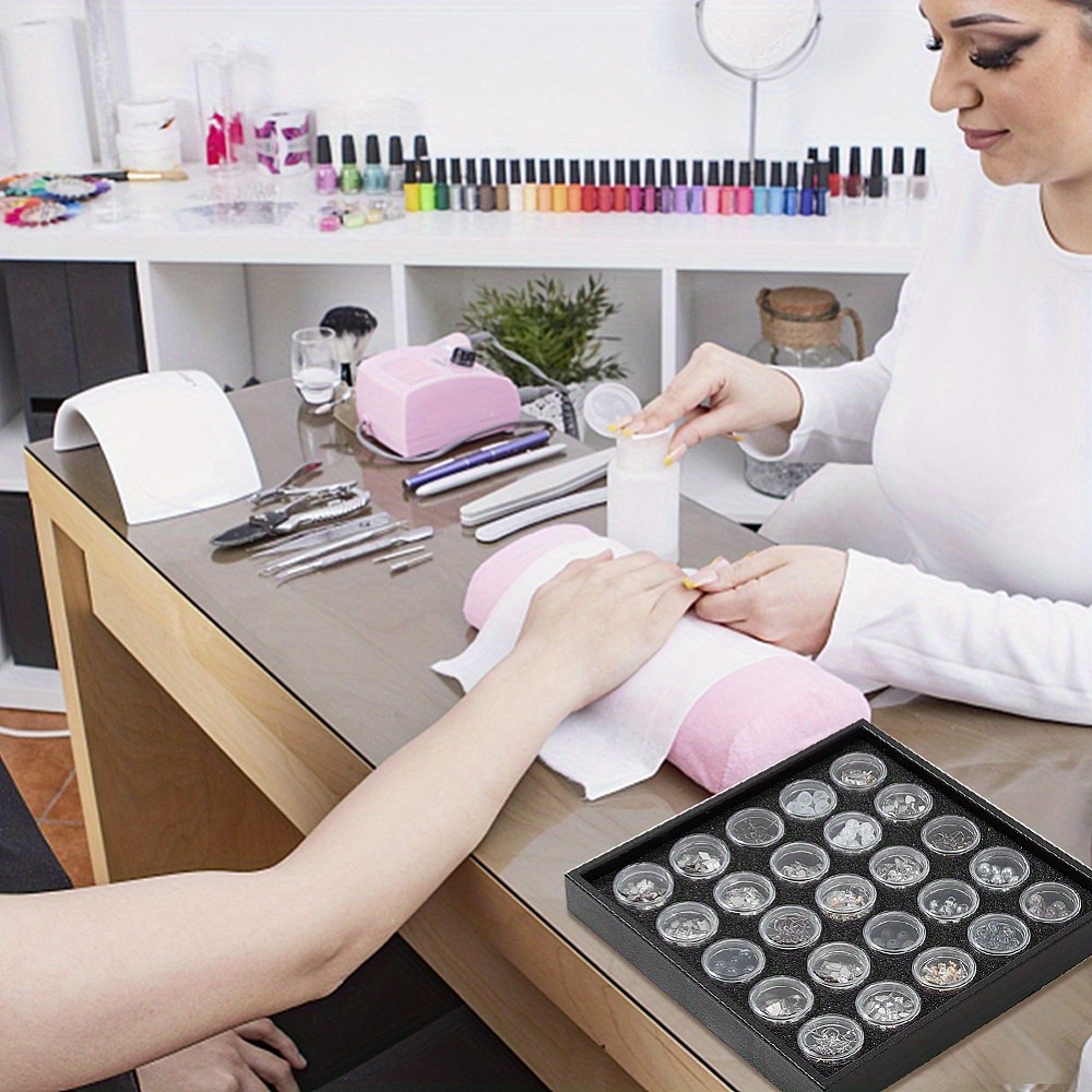 1Set 25pcs Diamond Gemstone Display Box Clear Small Round Plastic Beads