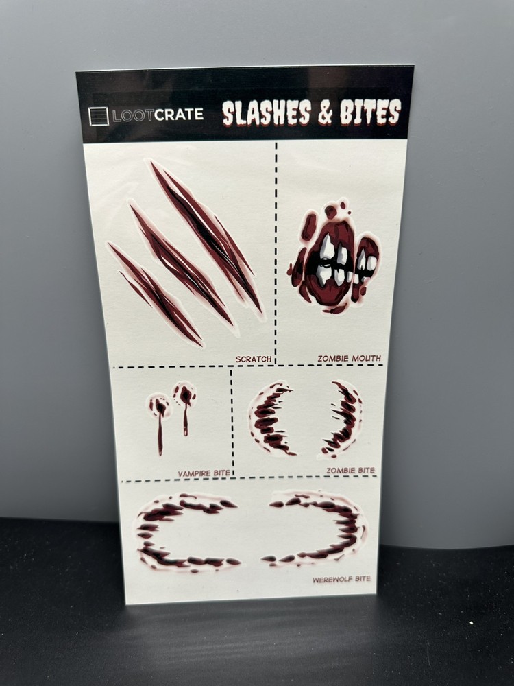 Loot Crate Exclusive Slashes & Bites Temporary Tattoo Set