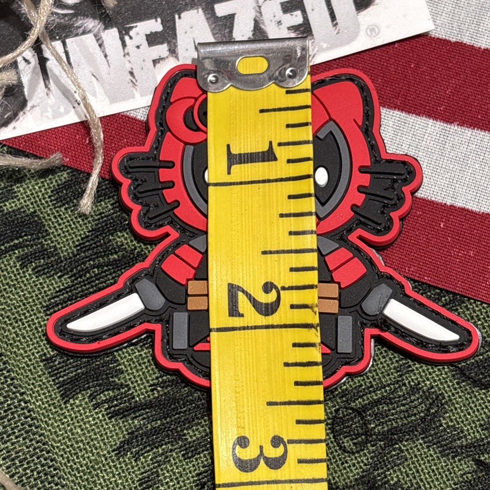 PvC 3D Hello Kitty Style Deadpool Hook And Loop Patch High Quality 3d