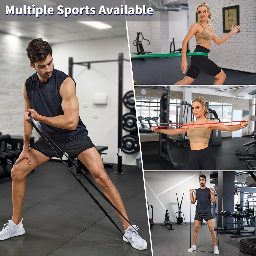 Pull Up Assistance Bands Set 5 LBS - 90 LBS, Long Resistance Bands for Pull Ups