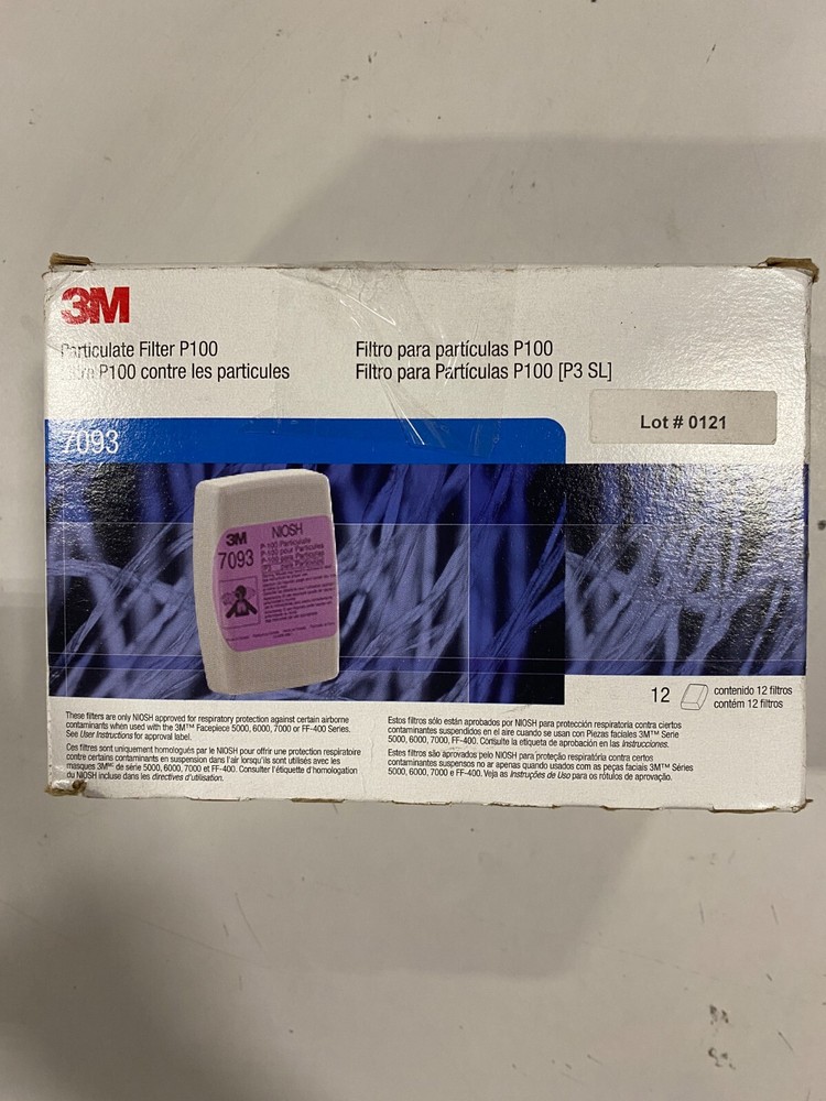 3M 7093 P100 Particulate Cartridge Filter (12 Pack)