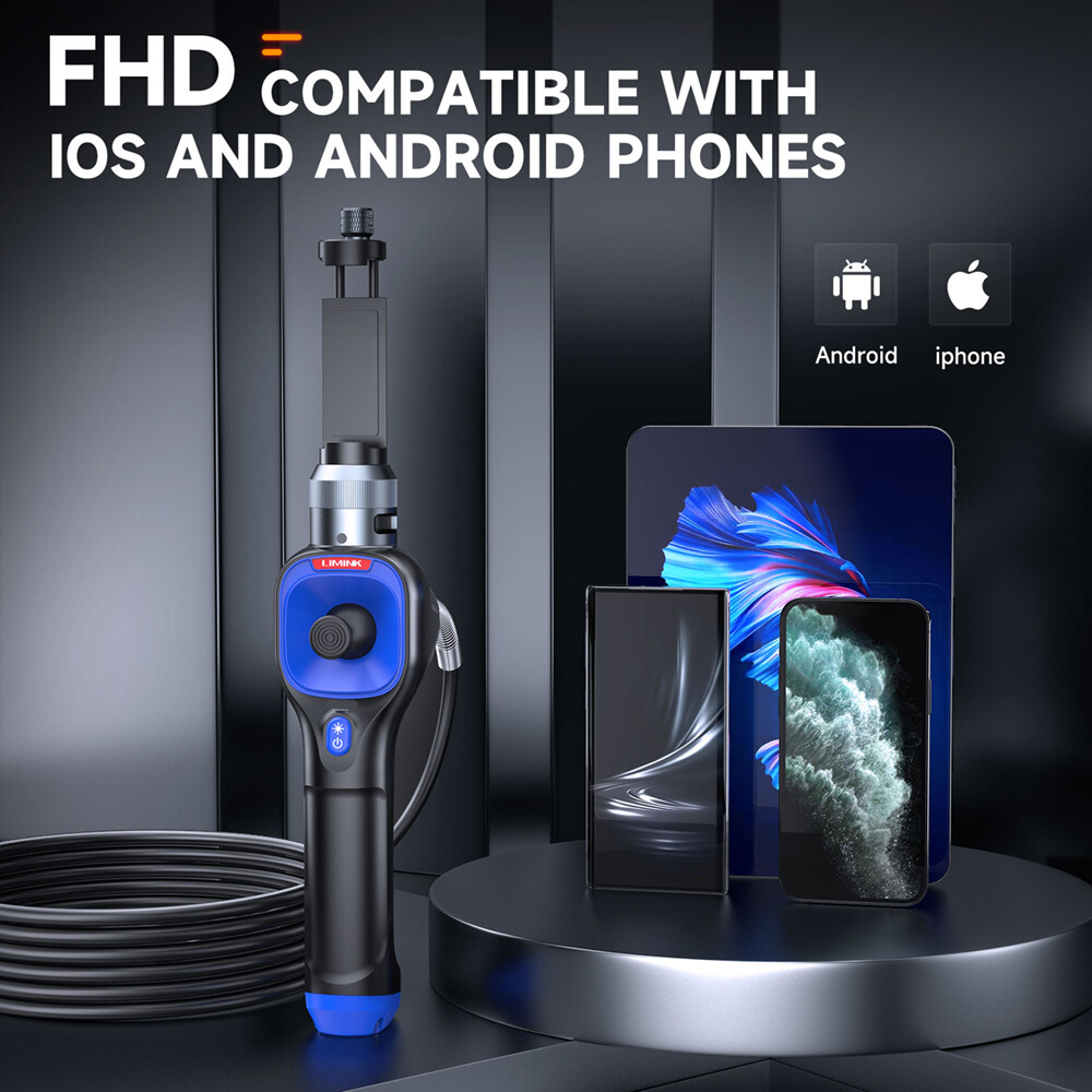 360° Articulating Borescope 4 Way Endoscope Inspection Camera for iPhone/Android