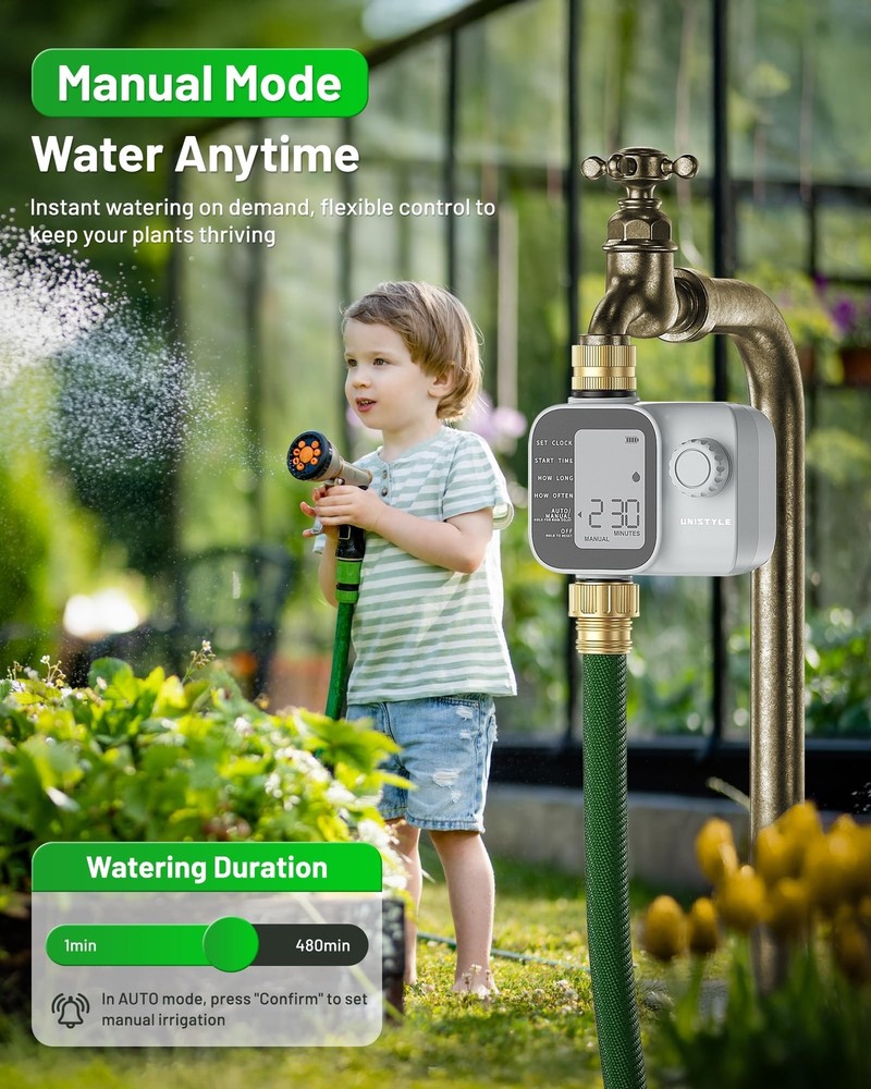[2026 Upgrade] Sprinkler Timer with Brass Inlets & Outlets, Unistyle Programm...