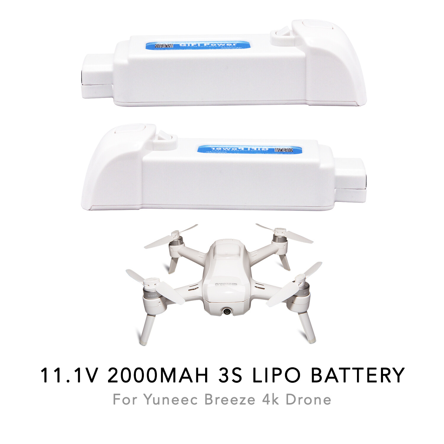 MaximalPower 2PC Lipo Battery 2000mAh Replacement for Yuneec Breeze 4k Drone