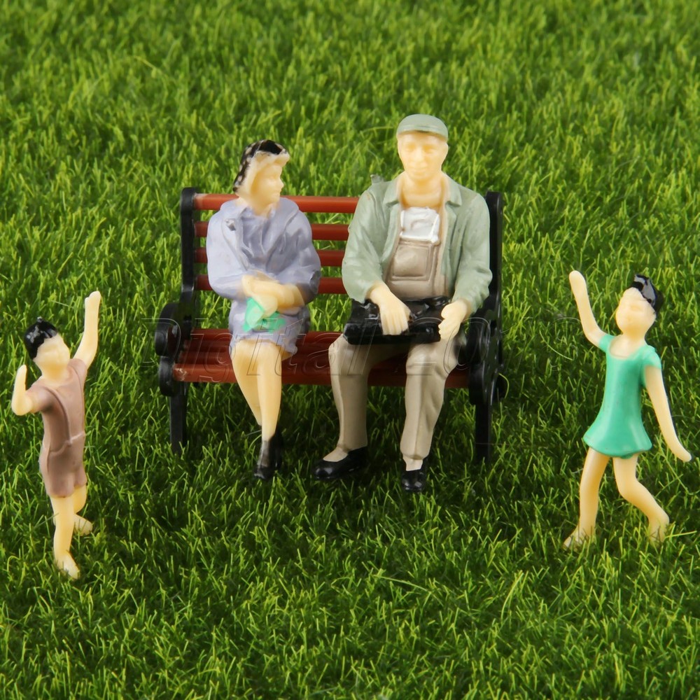 10pcs Plastic Park Plain People Model Train Scenery Layout Scale 1:30 Painted