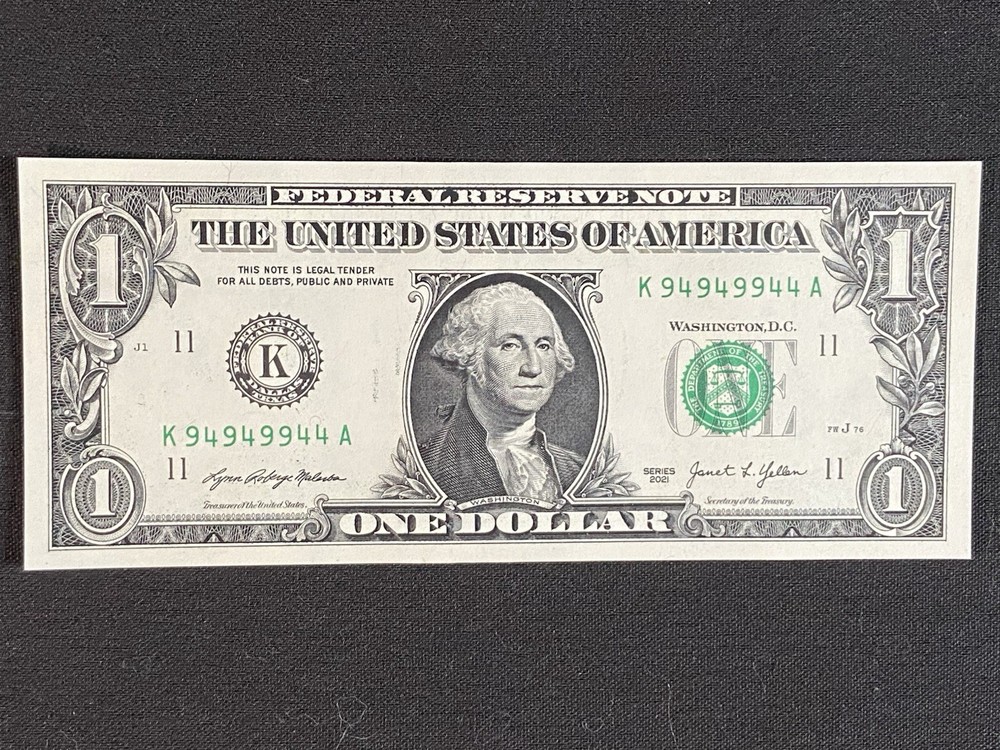 2021 - $1 - Binary Ink Transfer K94949944 - UNC