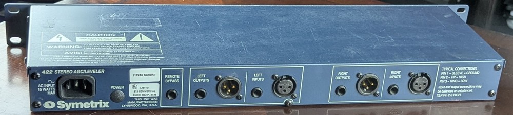 Symetrix 422 Stereo AGC/Leveler