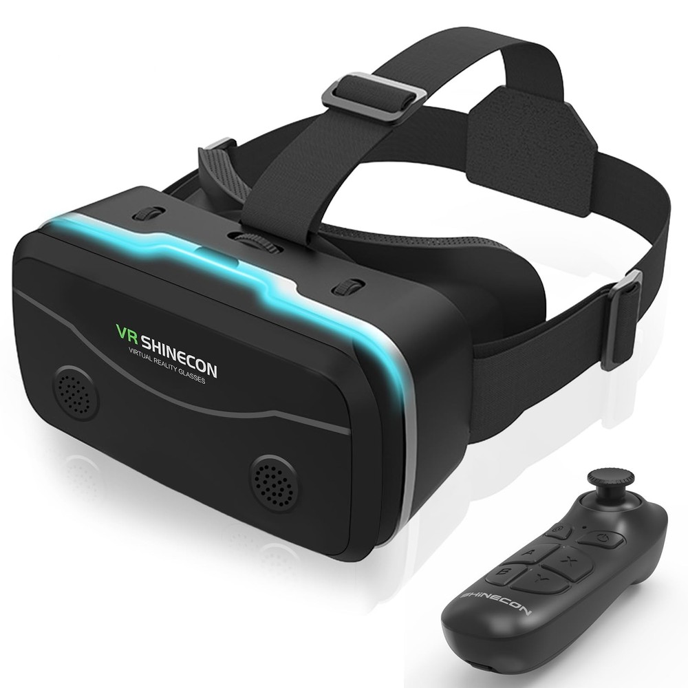 Universal VR Headset with Bluetooth Controller, Compatible with 4.7-7" Phones, H