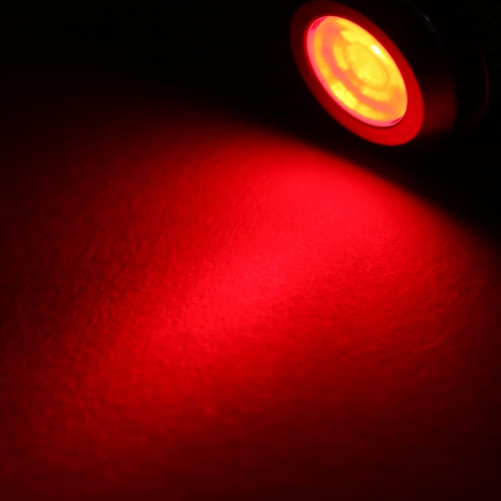 LED Indicator Light AC/DC 24V 8mm Flush Panel Mount Red LED Metal Shell