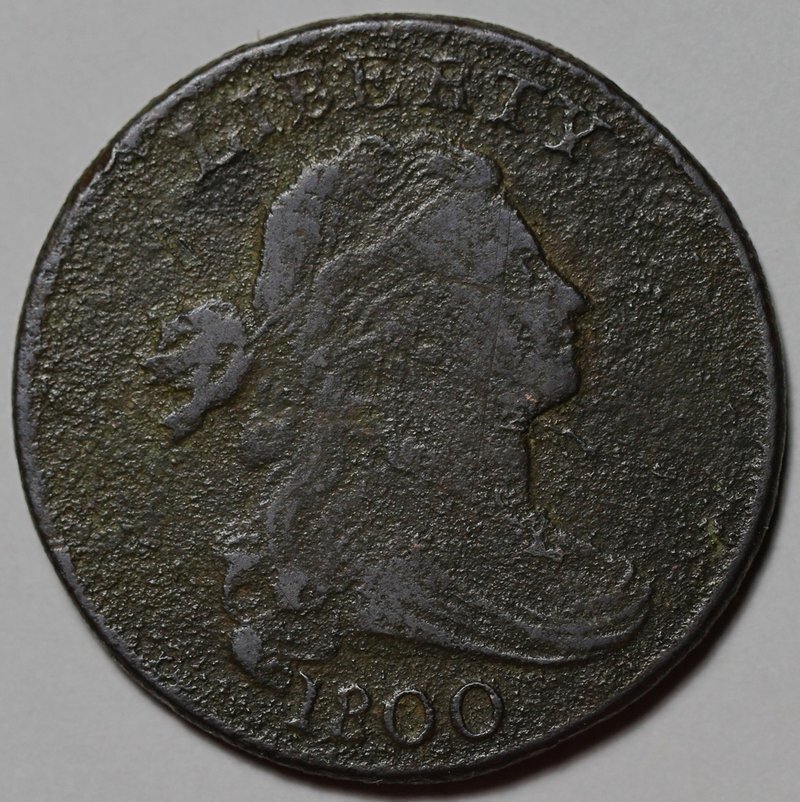 1800 Draped Bust Large Cent - Corrosion - US 1c Copper Coin