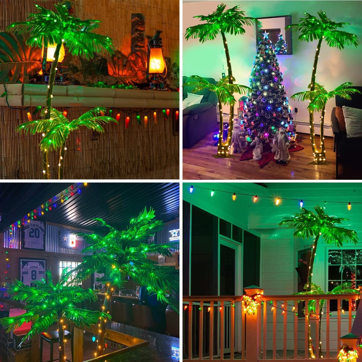 6FT Artificial Lighted Palm Tree Light Up Tree for Outside Patio Bar Indoor