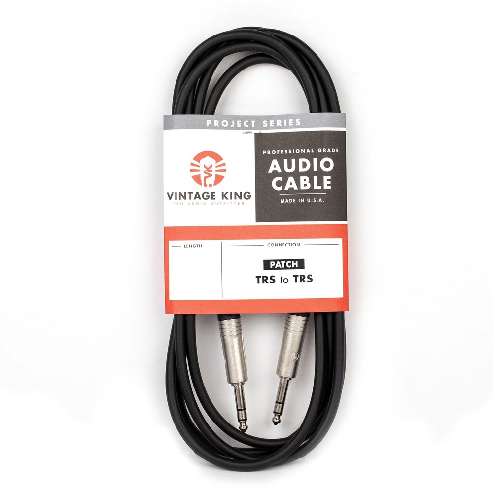 Vintage King Project Studio Patch TRS to TRS Cable - 6'