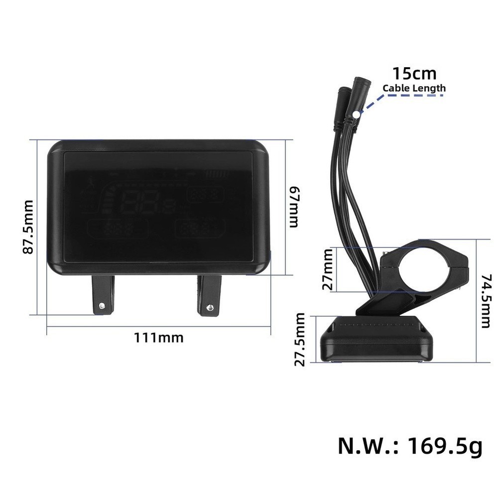 Digital Speedometer Scooter Display User-friendly Controls Lightweight 169.5g
