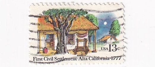 STAMP US SCOTT 1725 "Pueblo Dwelling" 13 CENT 1977 USED WAVE CANCEL - E